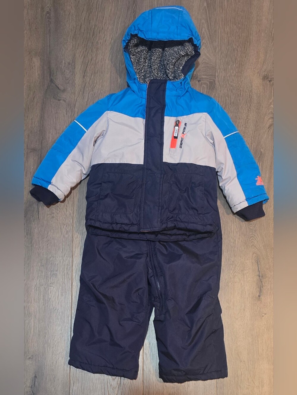 ZeroXposur Toddler Boy 24M Winter Hooded Zip Coat & Bib Snow Pants 2-Piece Set